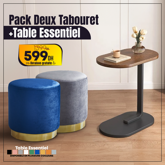 Pack deux tabourets européen