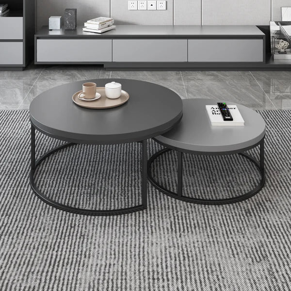 Tables gigones rond 70/50  effet marbre