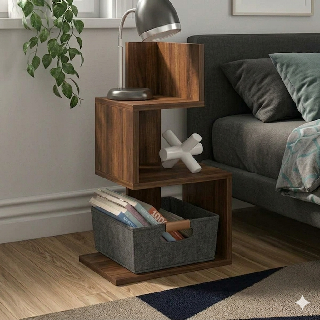 Table de Chevet Moderne avec Rangement – Design Minimaliste