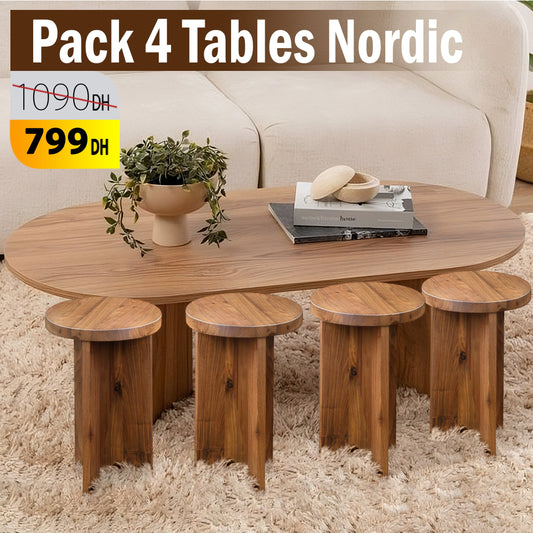 Pack Table Nordic + 4 table appoint