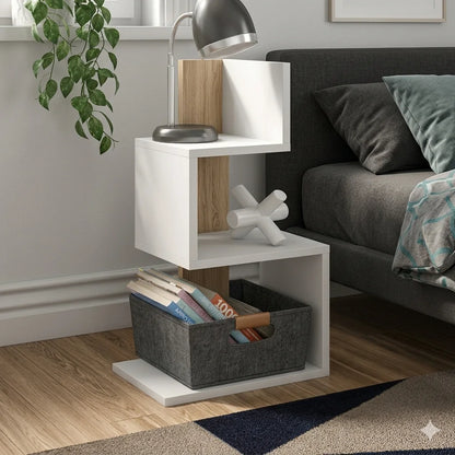 Table de Chevet Moderne avec Rangement – Design Minimaliste