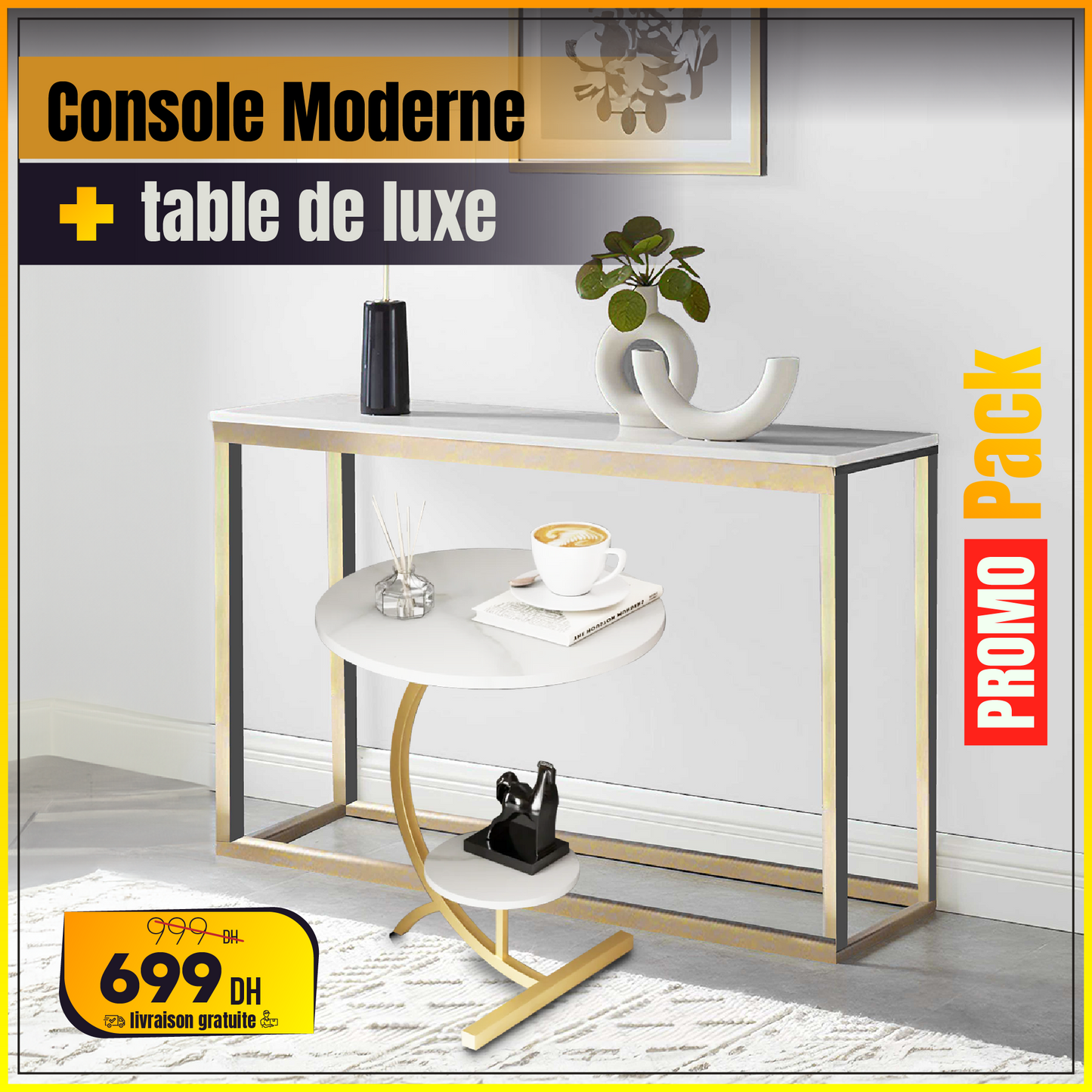 Pack console moderne + table de luxe