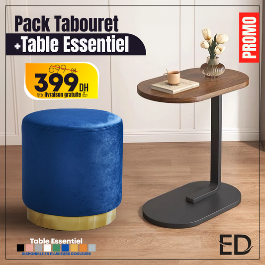 Pack  tabouret européen + Table essentielle