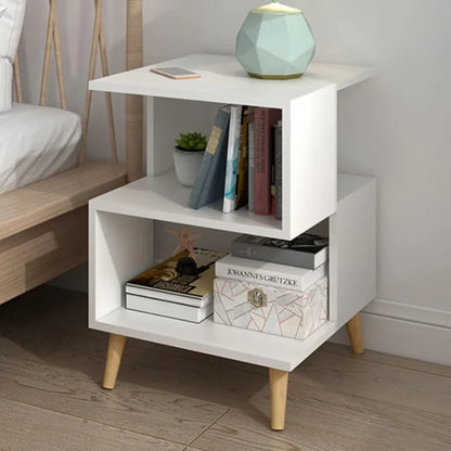 Table de Chevet Moderne en Bois avec Étagères