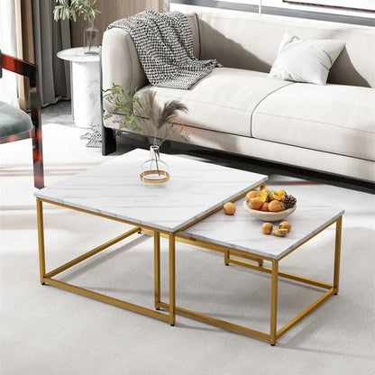 Tables gigognes carre effet marbre 70 / 50