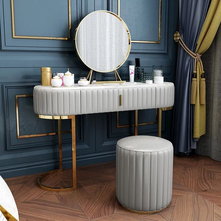 Pack coiffeuse + tabouret + miroir