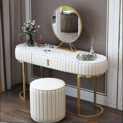 Pack coiffeuse + tabouret + miroir