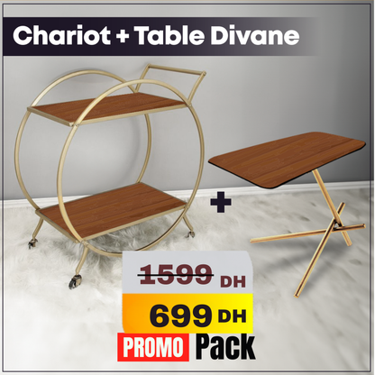 Pack chariot Service + table divane