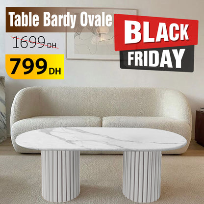 Table Bardy Ovale effet marbre