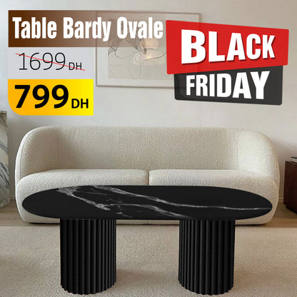 Table Bardy Ovale effet marbre